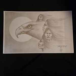 “War Eagle” by Johnny Tiger Jr. – Signed Limited Edition Print – $200
